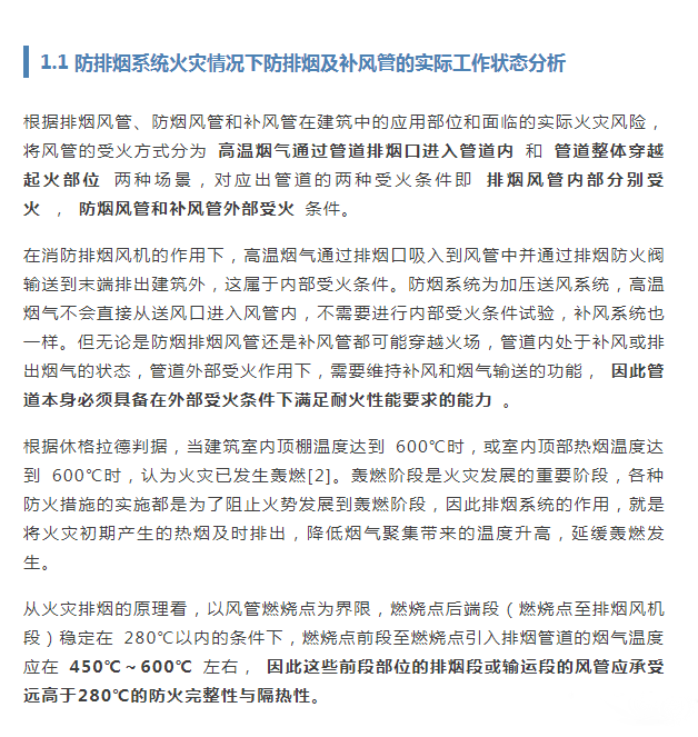 防排煙風(fēng)管的耐火檢測(cè)與類型分析