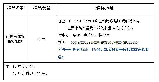 可燃?xì)怏w報(bào)警控制器產(chǎn)品認(rèn)證型式試驗(yàn)業(yè)務(wù)辦理指南(廣東所)