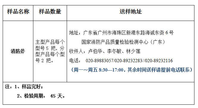 消防斧產(chǎn)品認(rèn)證型式試驗業(yè)務(wù)辦理指南(廣東所)